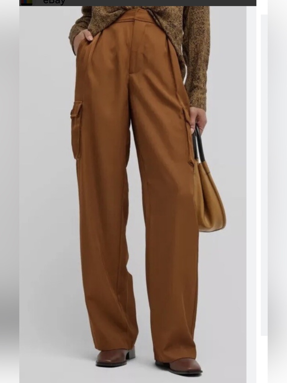 Rails Harlow High Rise Cargo Wide Leg Trouser Pant in Henna Size 8